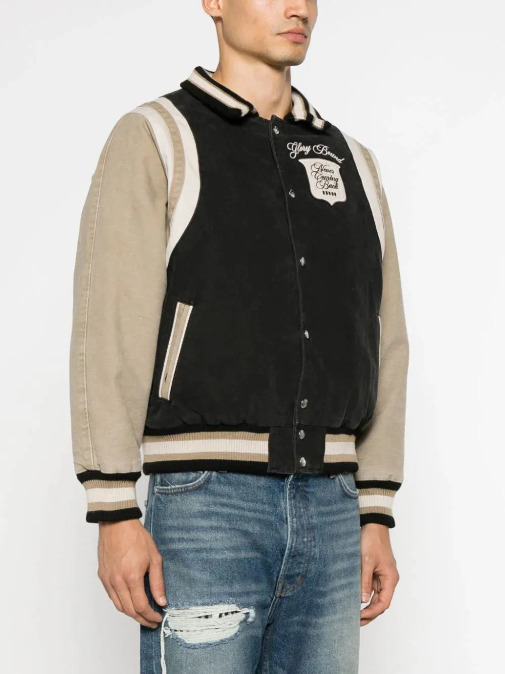 Logo-Embroidered Canvas Bomber Jacket