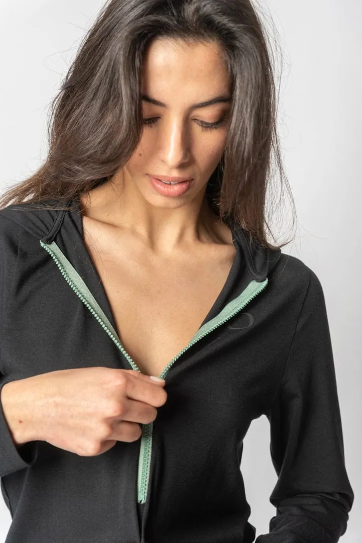 Lyocell Hoodie Jumpsuit | Black