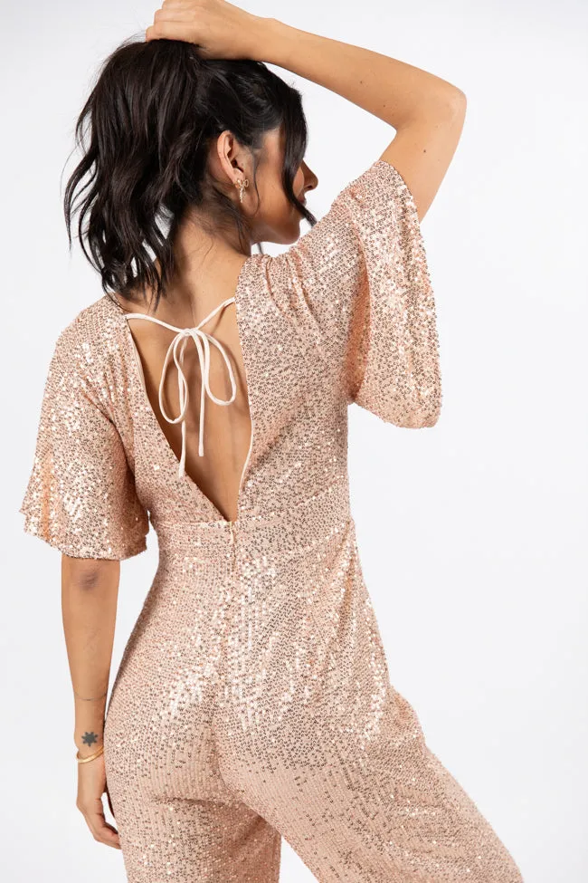 Martini Moments Champagne Sequin Jumpsuit
