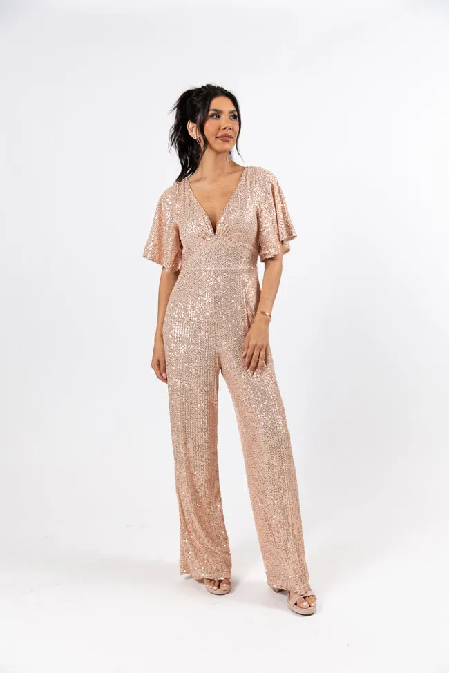 Martini Moments Champagne Sequin Jumpsuit
