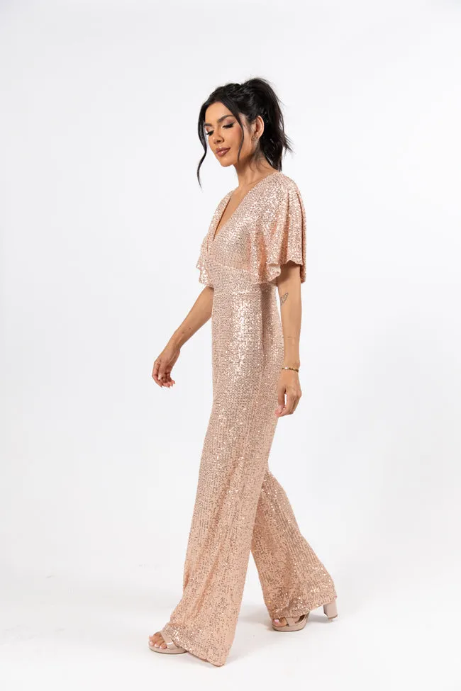 Martini Moments Champagne Sequin Jumpsuit