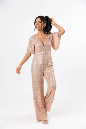 Martini Moments Champagne Sequin Jumpsuit
