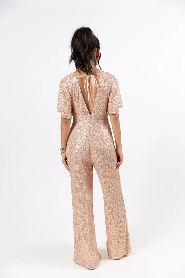 Martini Moments Champagne Sequin Jumpsuit