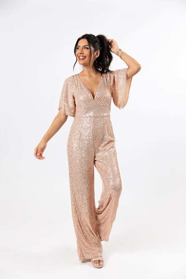 Martini Moments Champagne Sequin Jumpsuit