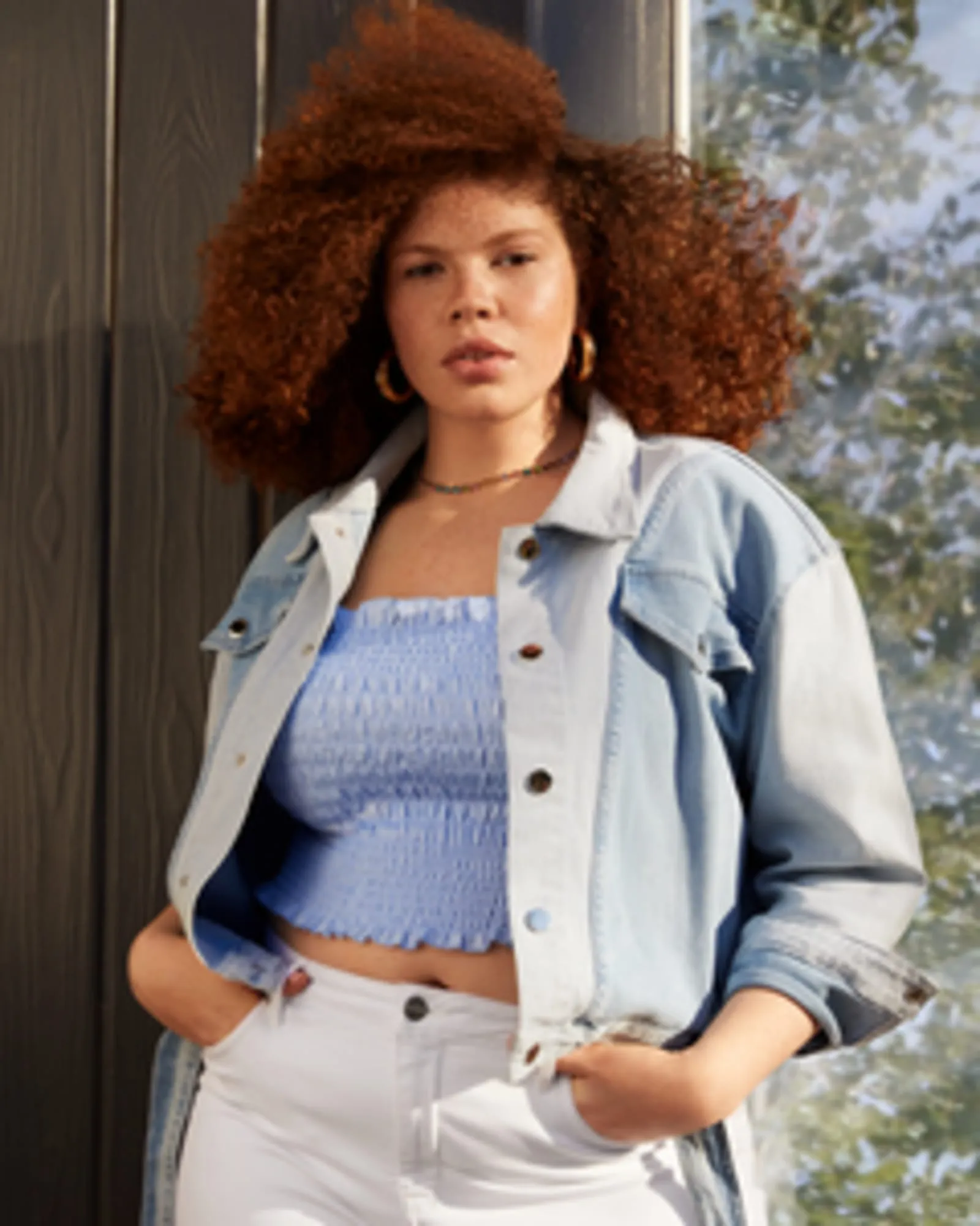 Melissa Belted Denim Trucker Jacket | 3209 Blue
