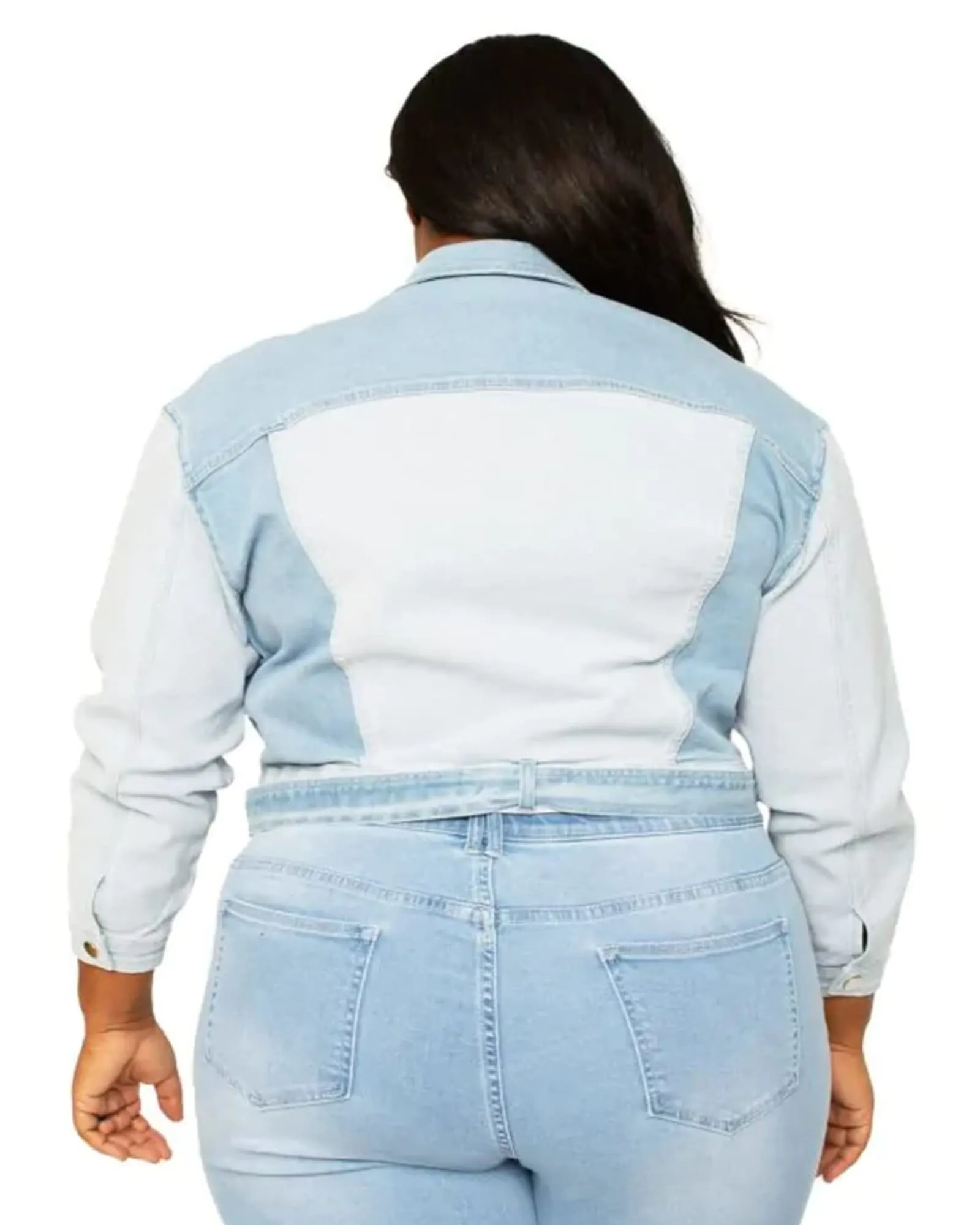 Melissa Belted Denim Trucker Jacket | 3209 Blue