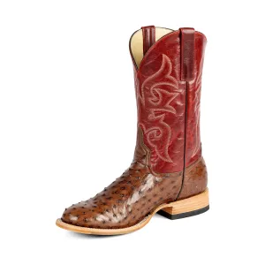 Men's Top Hand Kango Tobacco Full Quill Ostrich with Red New Orleans Top HP6017