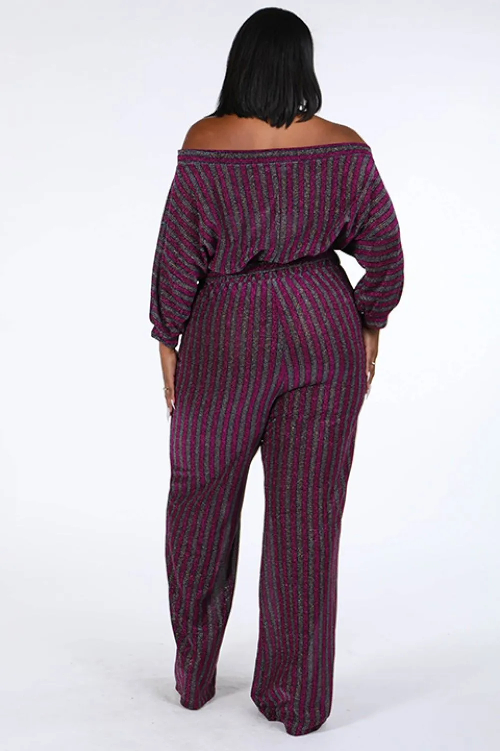 Metallic Stripe Jumpsuit