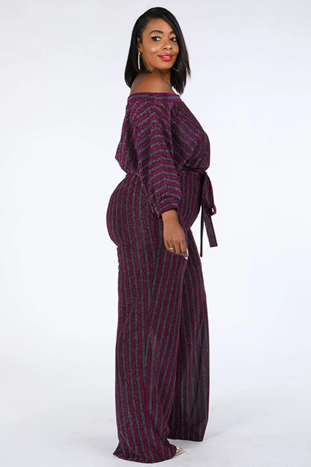 Metallic Stripe Jumpsuit