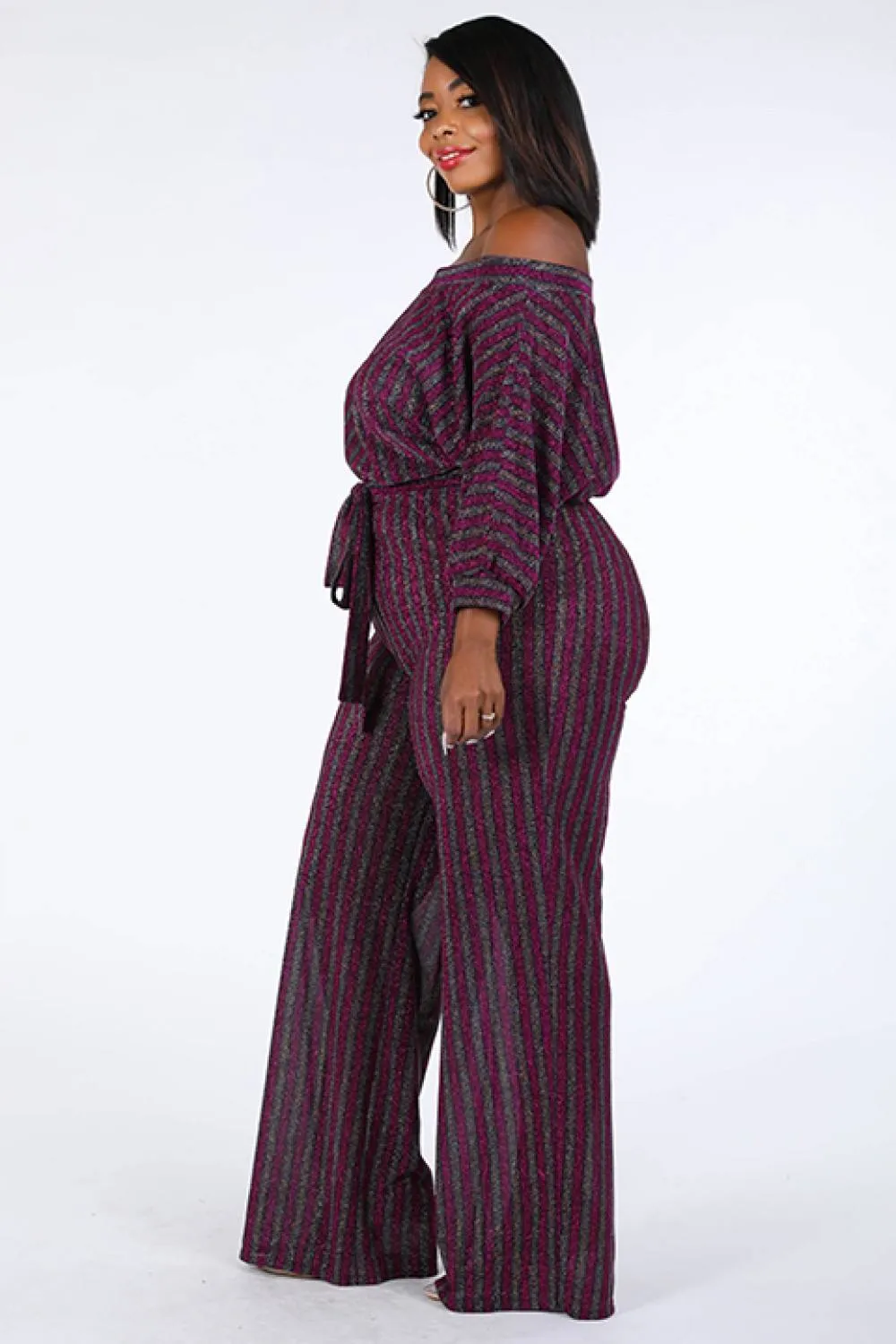 Metallic Stripe Jumpsuit