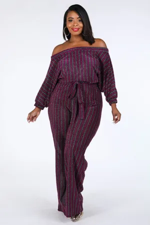 Metallic Stripe Jumpsuit