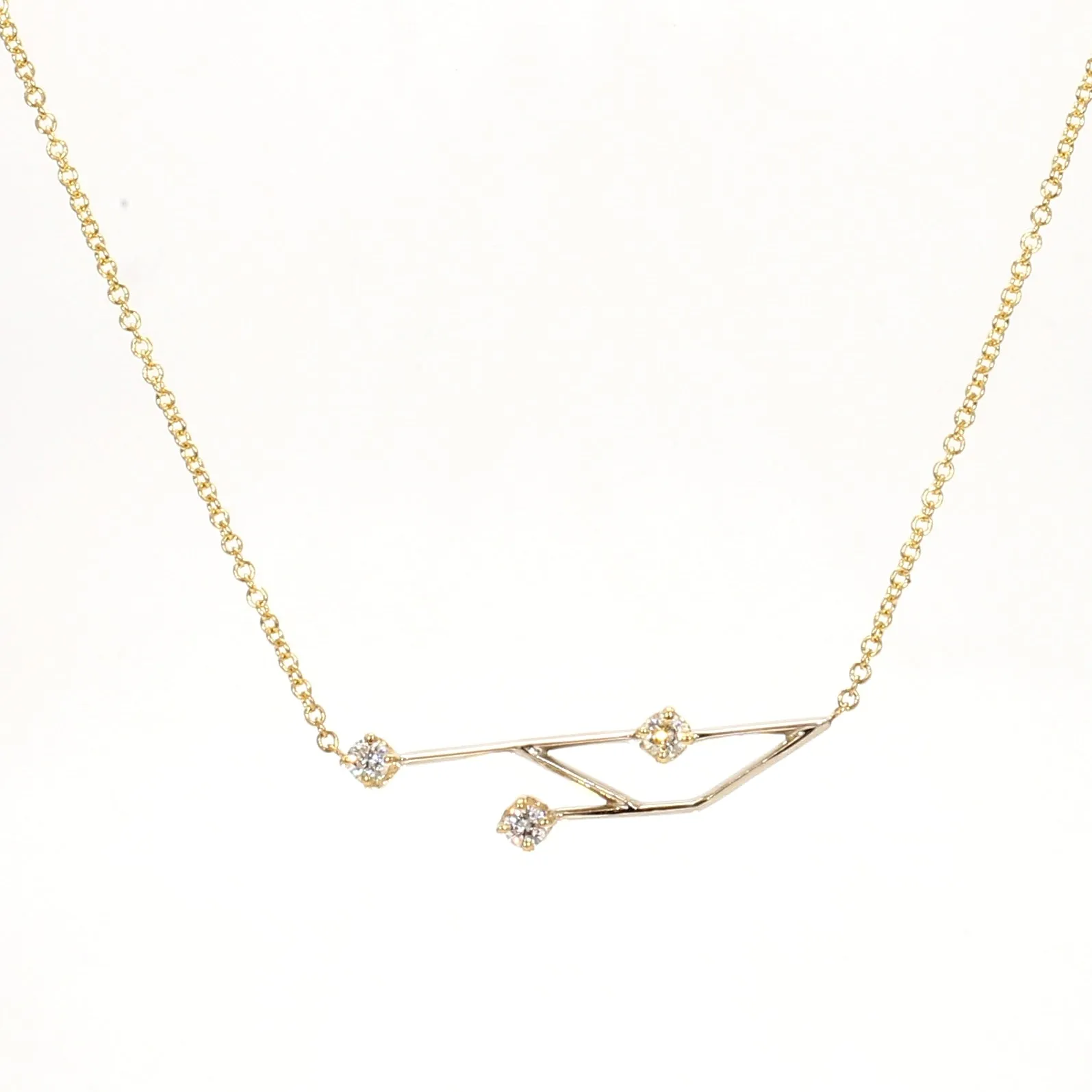 Modern Asymmetrical Diamond Necklace