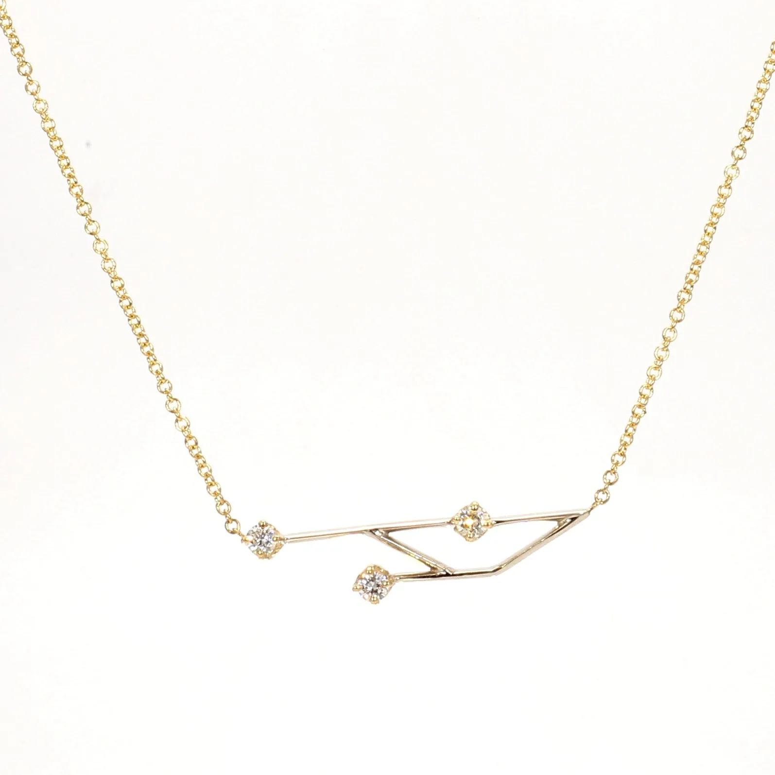 Modern Asymmetrical Diamond Necklace