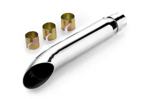 Muffler Turnout Chrome 40cm Long fits up to 45mm (1-3/4 in.) header pipes - Highway Hawk H65-938