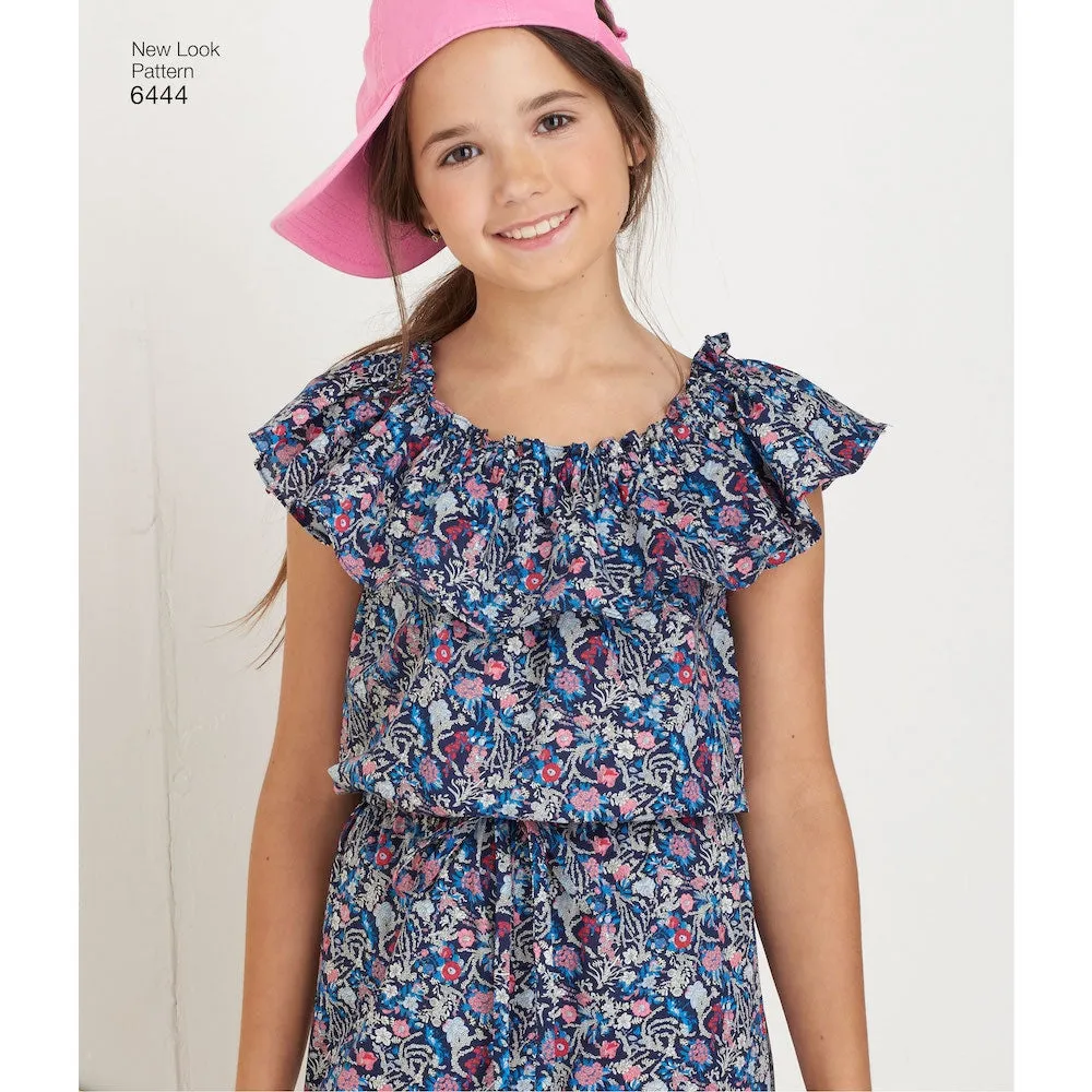 Newlook Pattern 6444 Girl's Dress and Jumpsuit in Two Lengths
