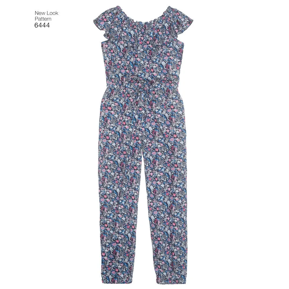 Newlook Pattern 6444 Girl's Dress and Jumpsuit in Two Lengths