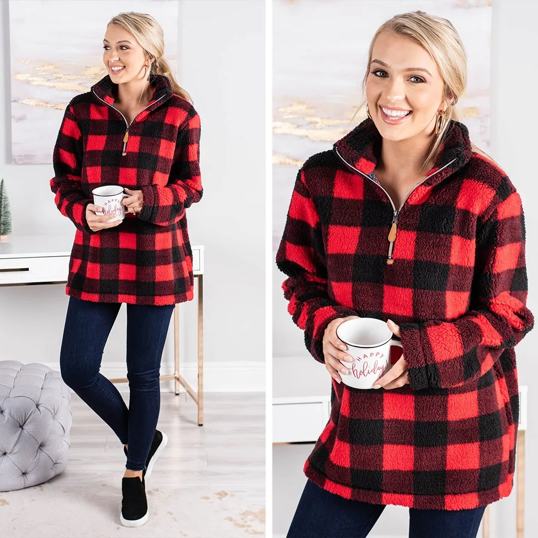 On The Hunt Red Buffalo Plaid Pullover