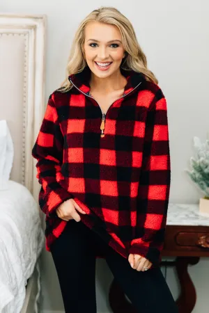 On The Hunt Red Buffalo Plaid Pullover