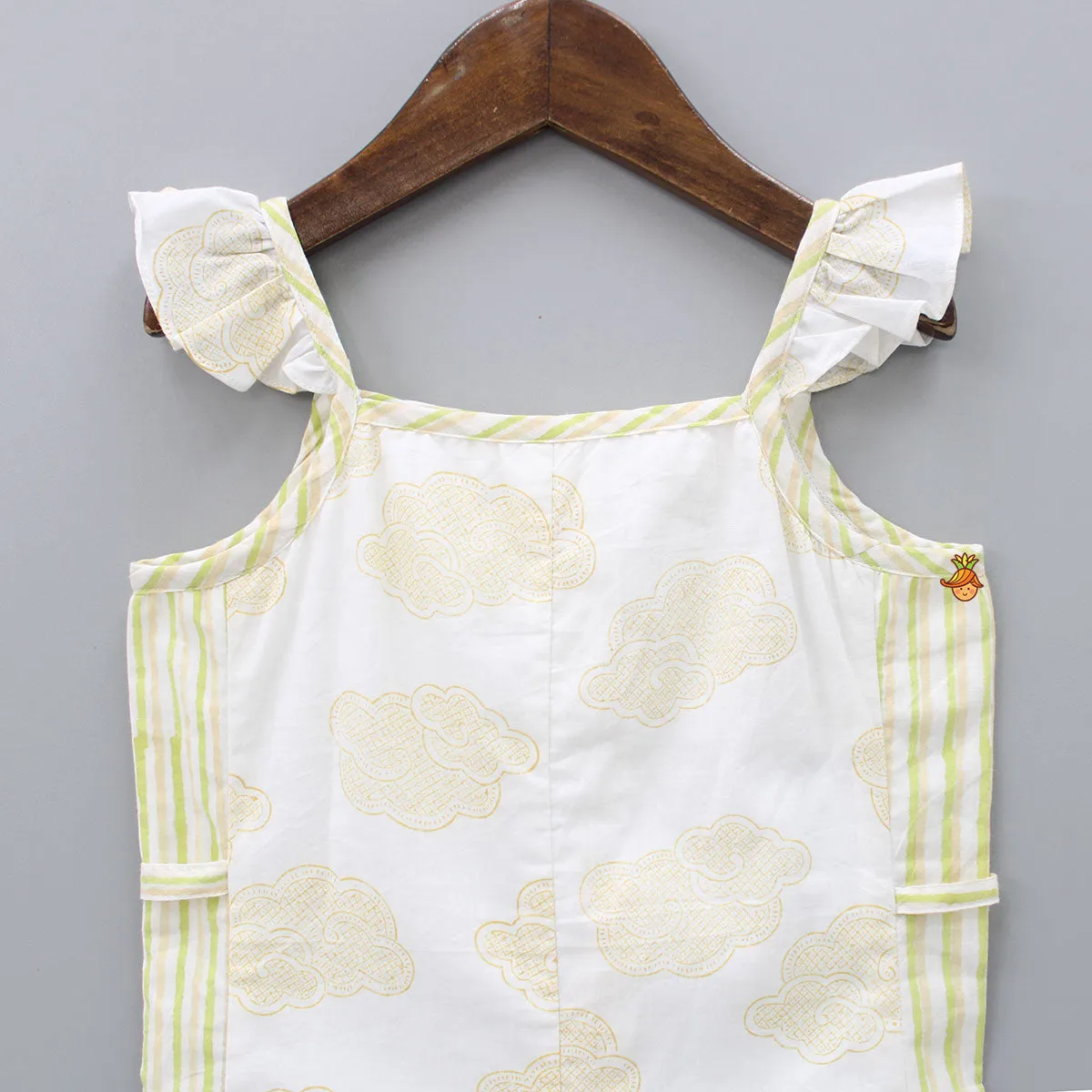 Organic Cloud And Strip Printed Jumpsuit
