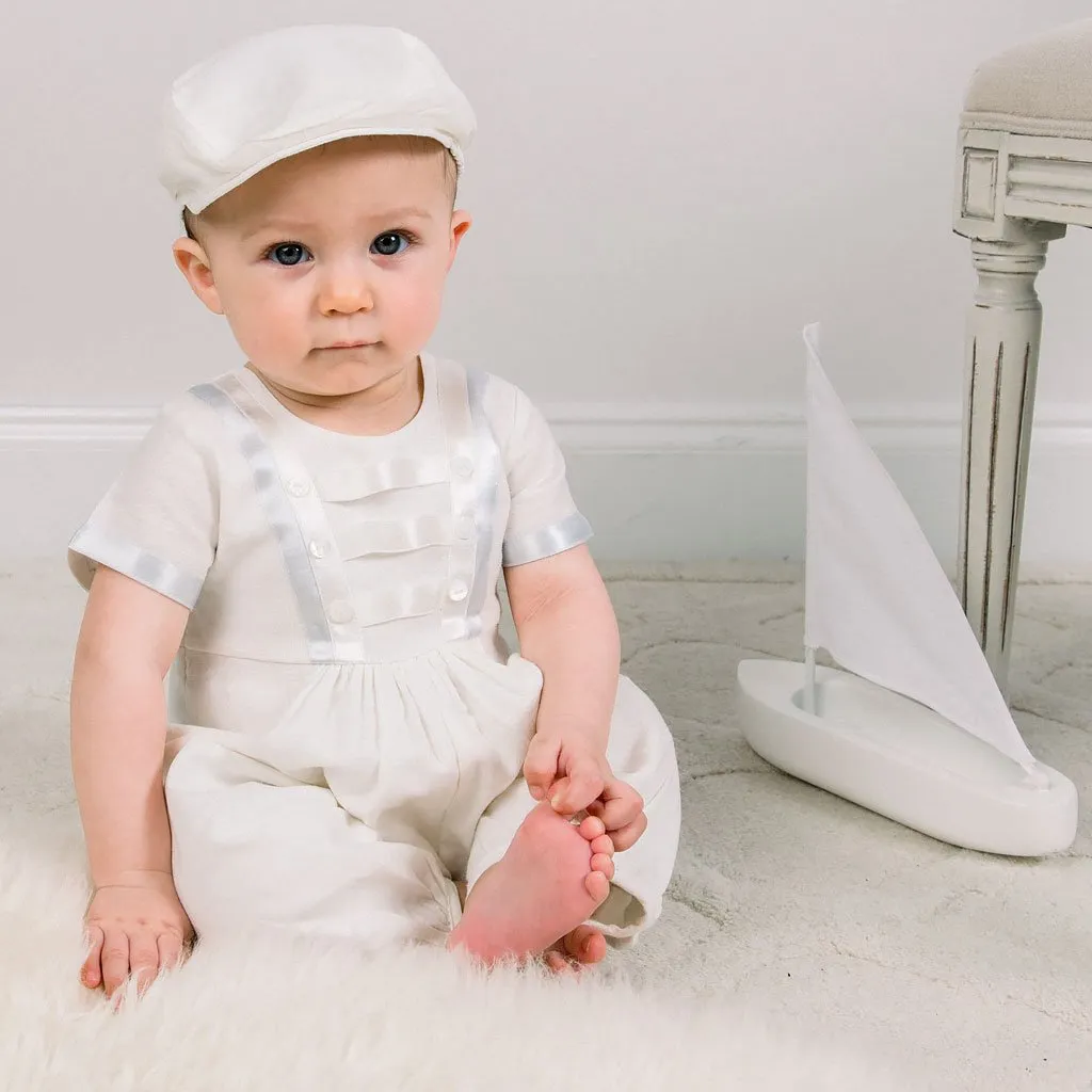 Owen Linen Christening Romper