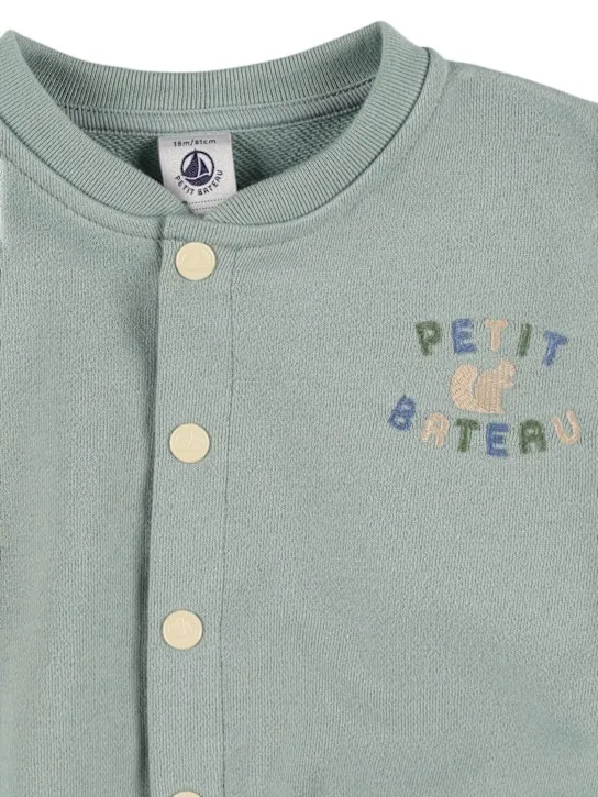 Petit Bateau   Cotton sweat bomber jacket 