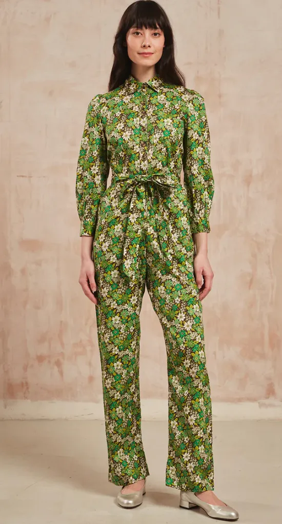 Pink City Prints Lime Ditsy Danni Jumpsuit