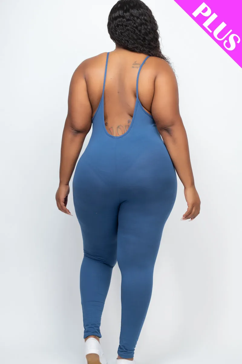 Plus Size Solid Bodycon Cami Jumpsuit (CAPELLA)