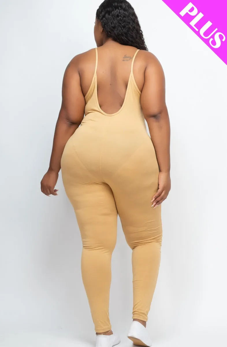 Plus Size Solid Bodycon Cami Jumpsuit (CAPELLA)