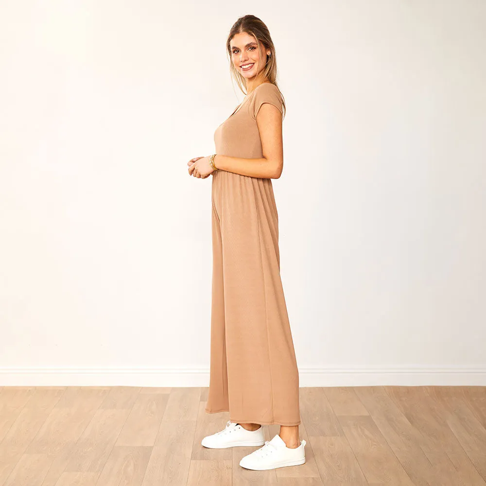 Quinnie Jumpsuit (Tan)