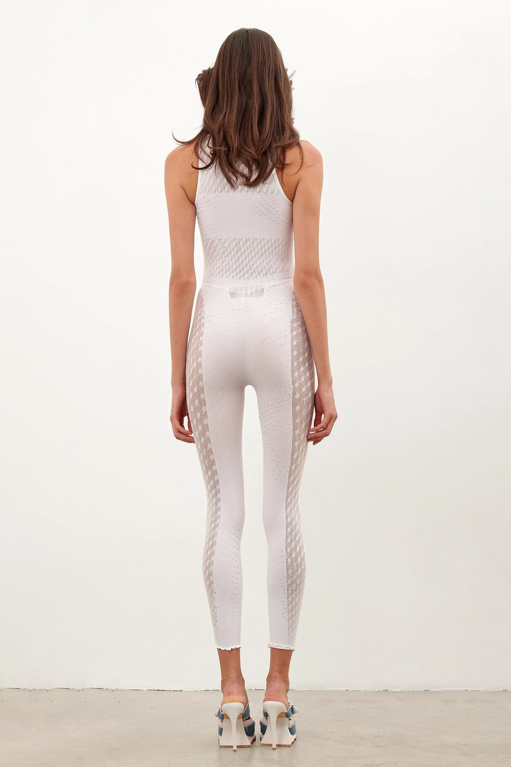 Rhinestoned Janice Jumpsuit Optic White