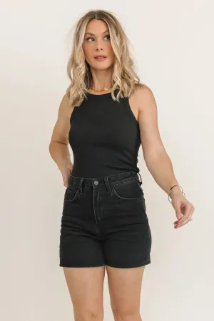 Ribbed & Ready Black Tank Bodysuit - Final Sale