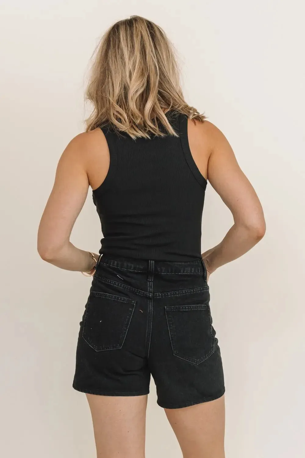 Ribbed & Ready Black Tank Bodysuit - Final Sale