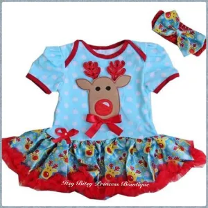 Rudolph Pettiskirt Romper Sets