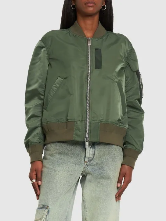 Sacai   Zip-up nylon bomber jacket 