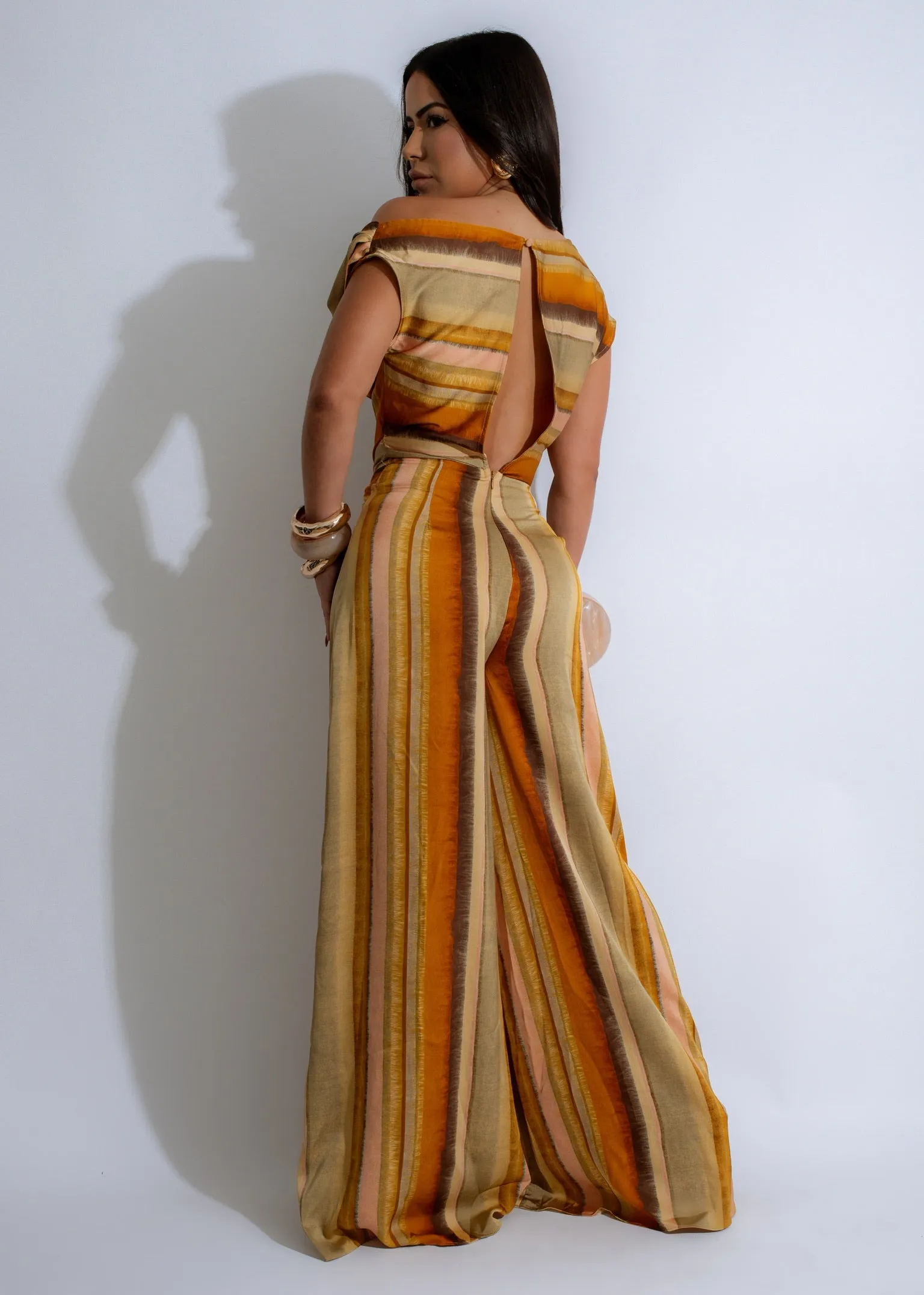 Sahara Dreams Stripes Jumpsuit Yellow