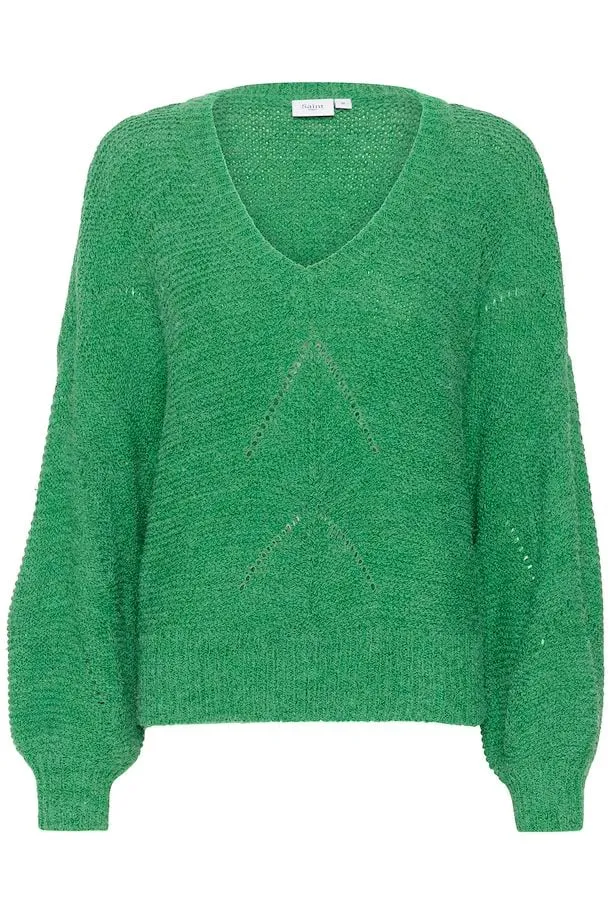Saint Tropez Felia Pullover in Gumdrop Green Melange