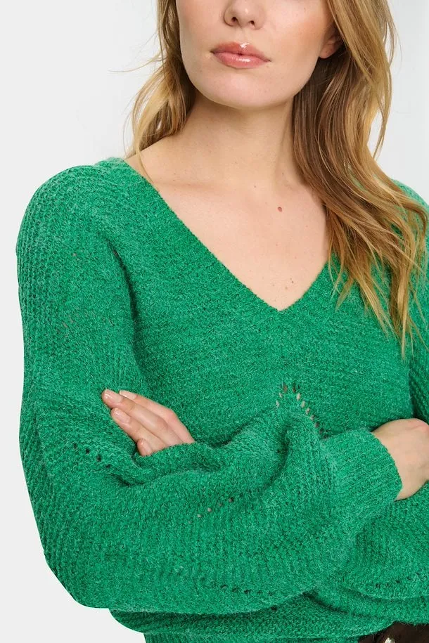 Saint Tropez Felia Pullover in Gumdrop Green Melange