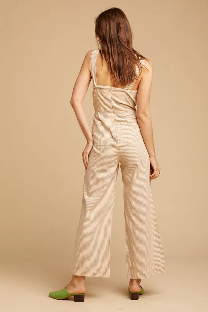 Sand Stripe Sailor Jumpsuit