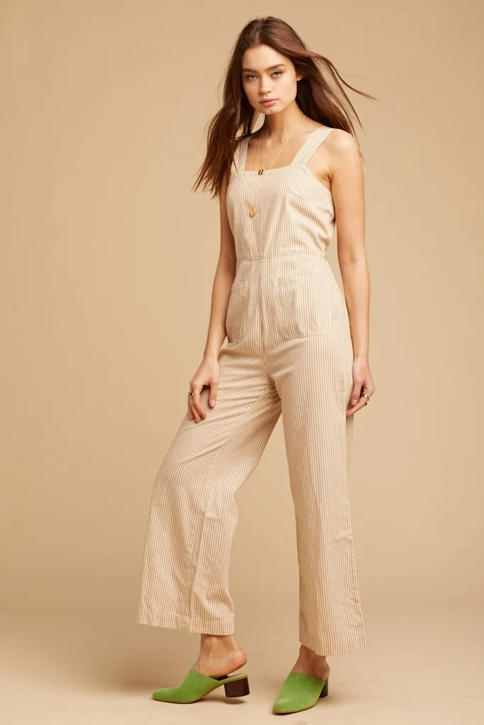 Sand Stripe Sailor Jumpsuit