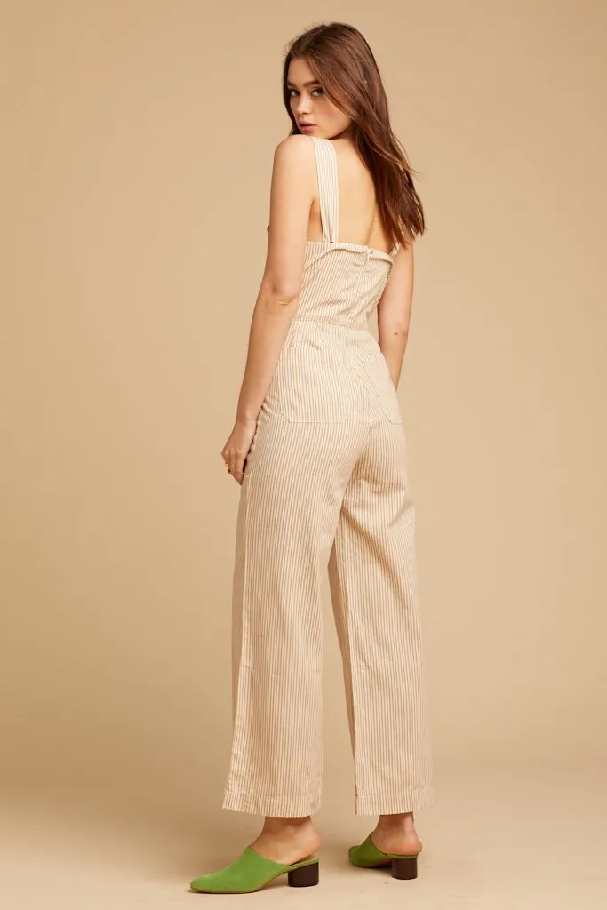Sand Stripe Sailor Jumpsuit