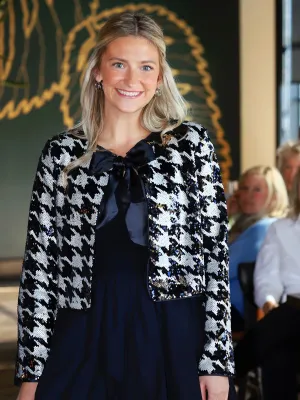 Sequin & Houndstooth Bow Tie Jacket