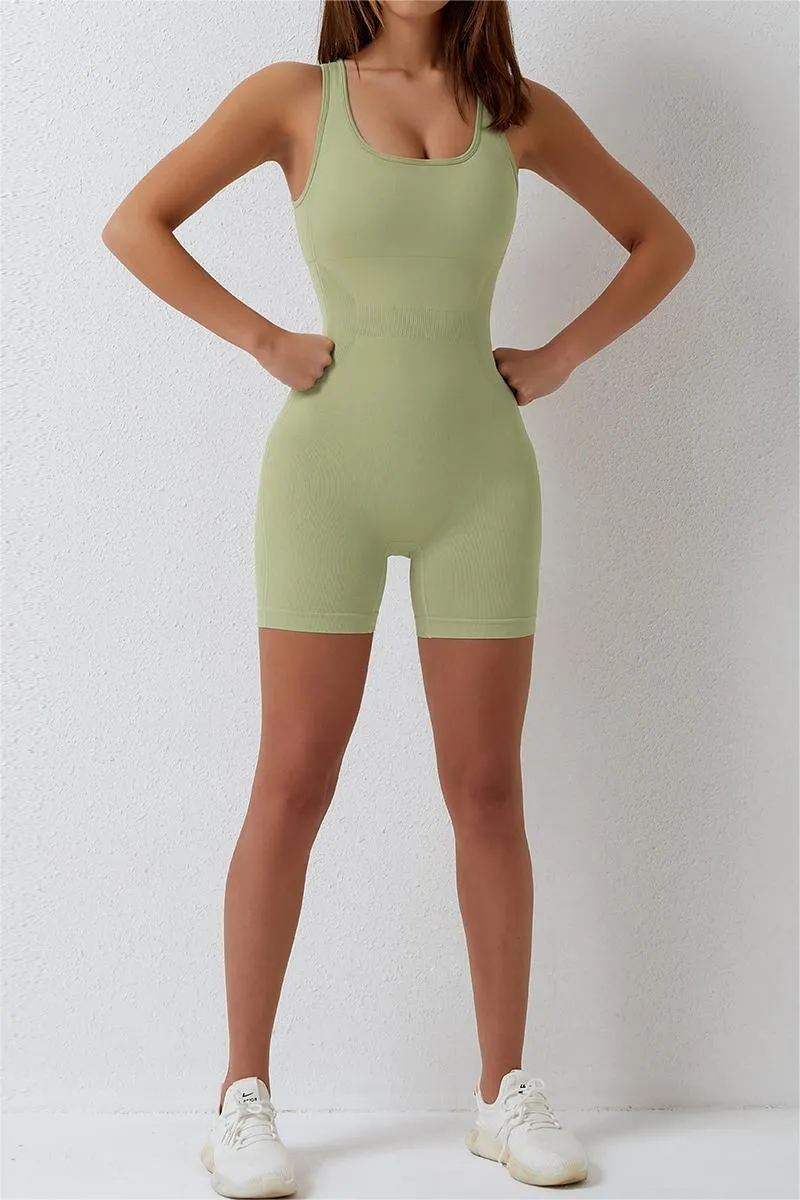 Sleeveless Form Bodysuit Shorts