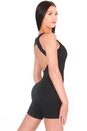 Sleeveless Open Back Jumpsuit - Black