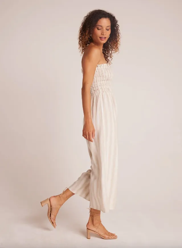 Smocked Strapless Jumpsuit
