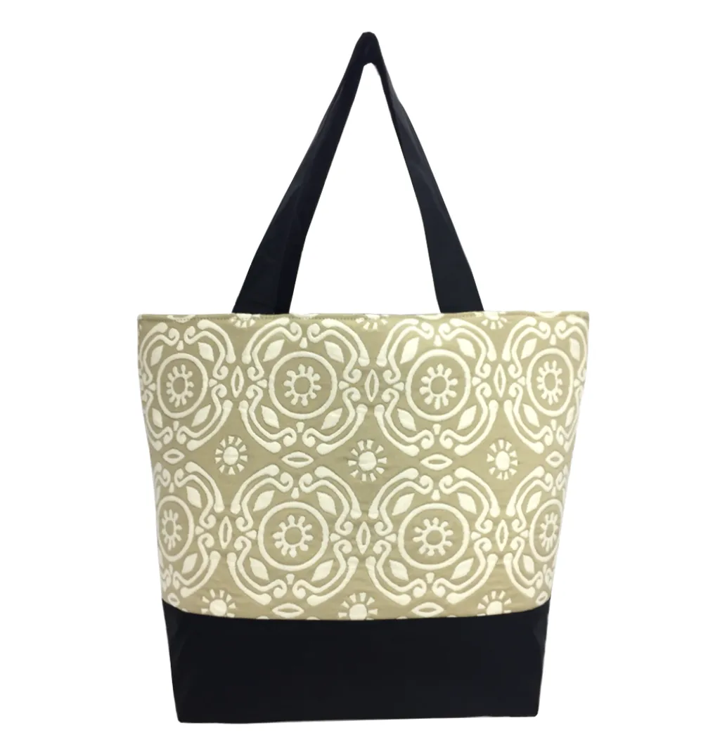 Soleil in Tan | Black Nylon | RTS Essential Tote Bag | Medium
