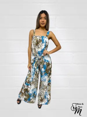 SPAGHETTI STRAP LONG PANT ROMPER JUMP SUIT WITH POCKET - J103