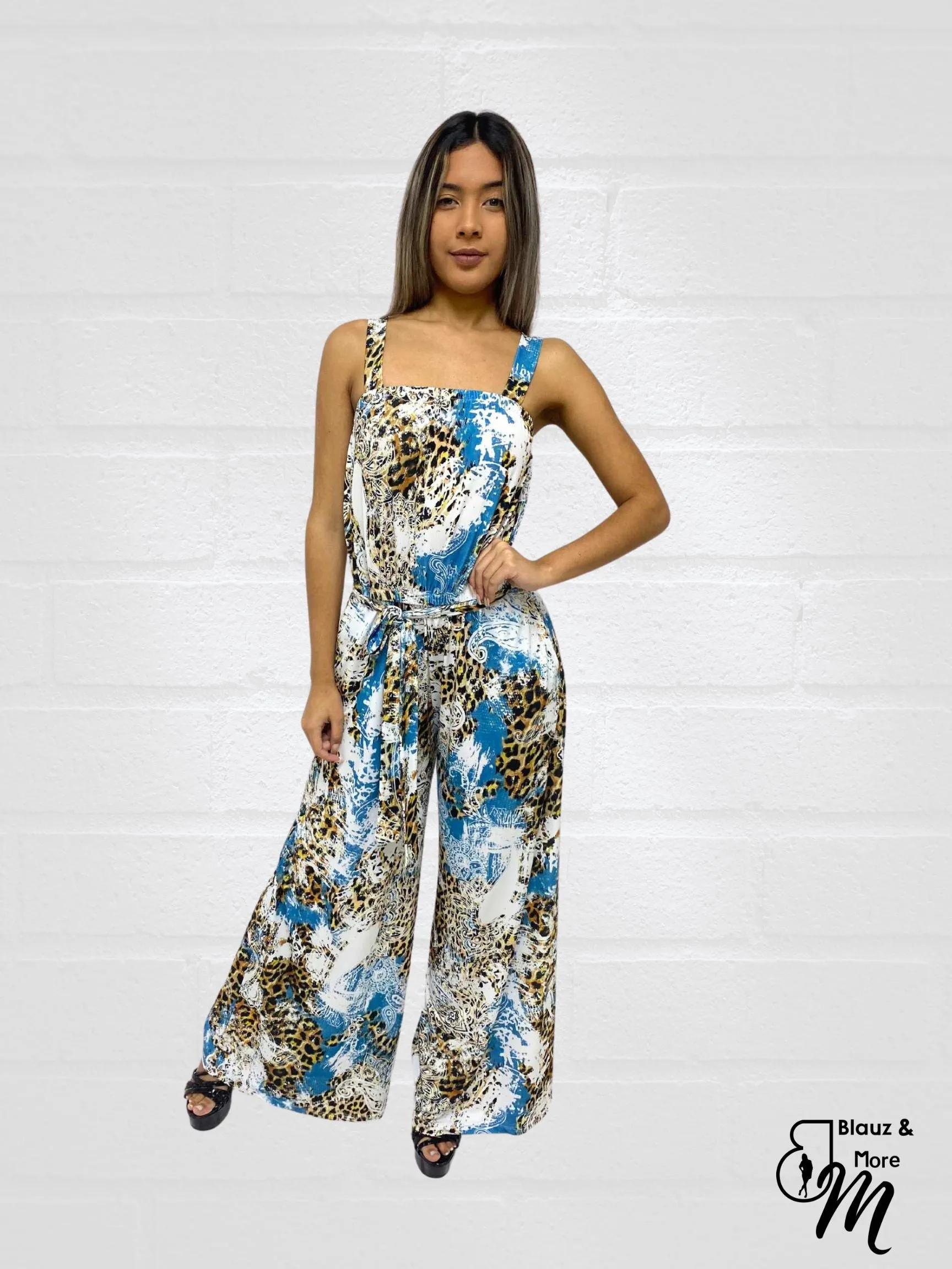 SPAGHETTI STRAP LONG PANT ROMPER JUMP SUIT WITH POCKET - J103