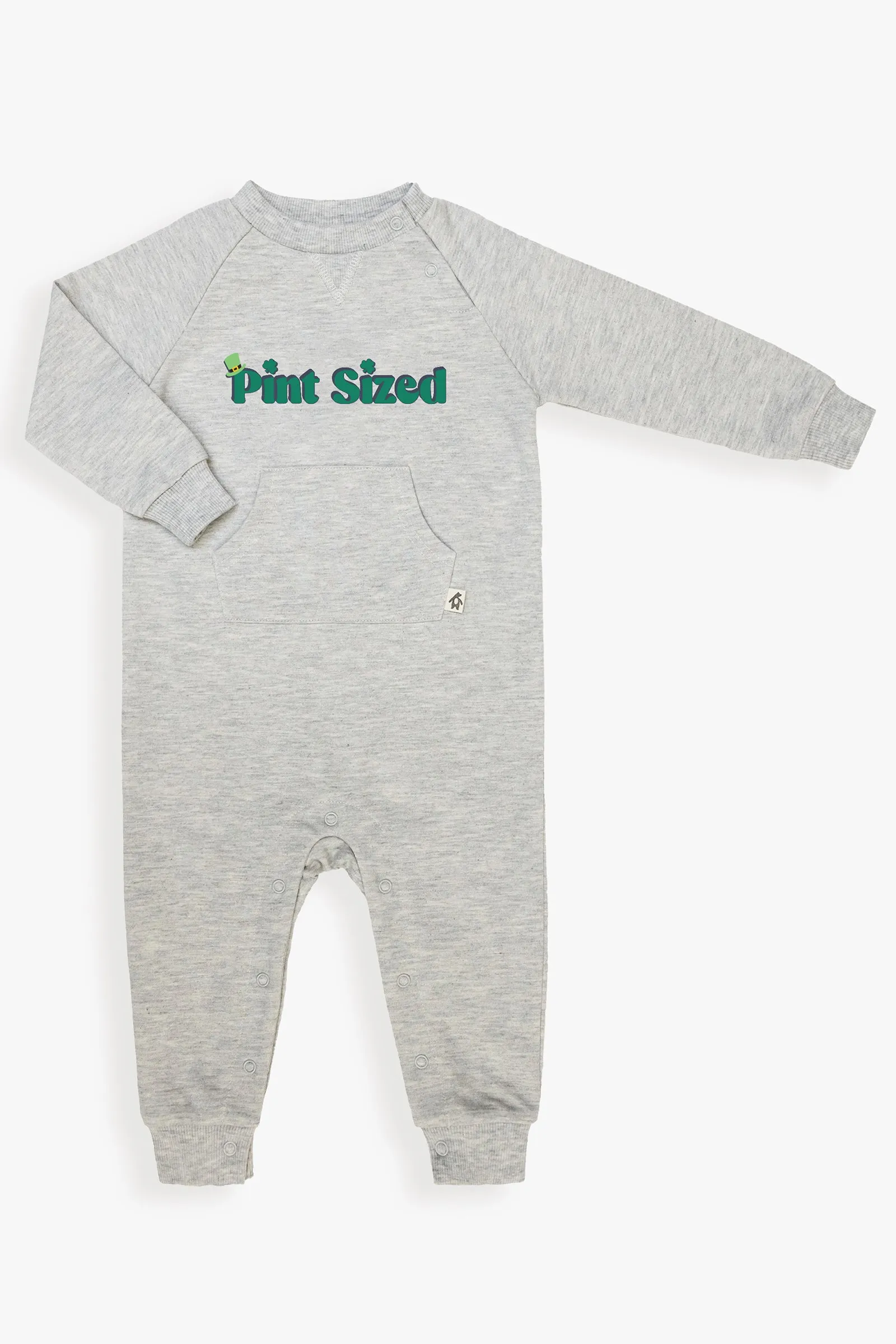 St. Patricks Day Pint Sized Irish Holiday Celebration Baby Unisex Jumpsuit | Size Ranges 9 Months to 2T