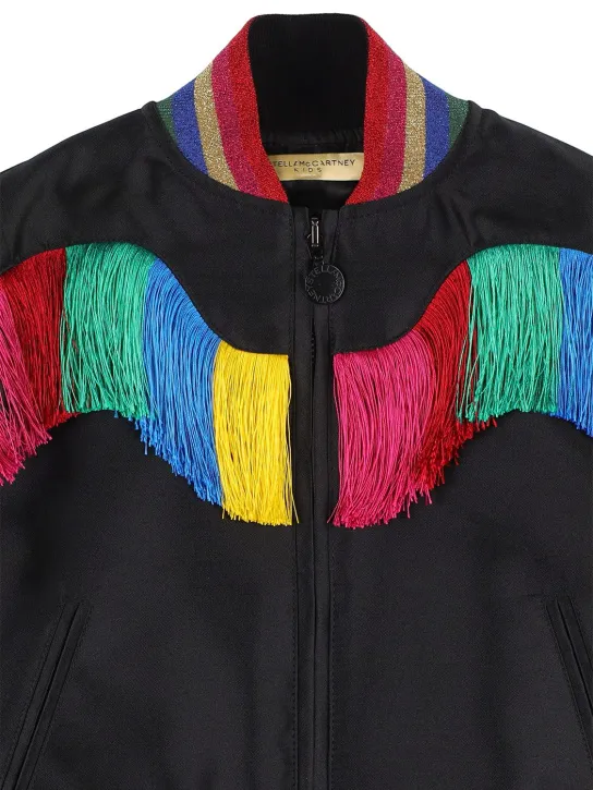 Stella McCartney Kids   Cotton blend bomber jacket w/fringe 