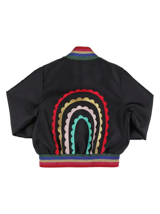 Stella McCartney Kids   Cotton blend bomber jacket w/fringe 
